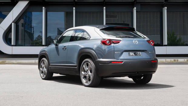 Mazda MX-30 EV 2021 polymetal grey rear end