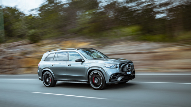 Mercedes AMG GLS 63 2021 grey on road