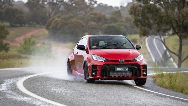 Toyota GR Yaris 2021 red wet weather