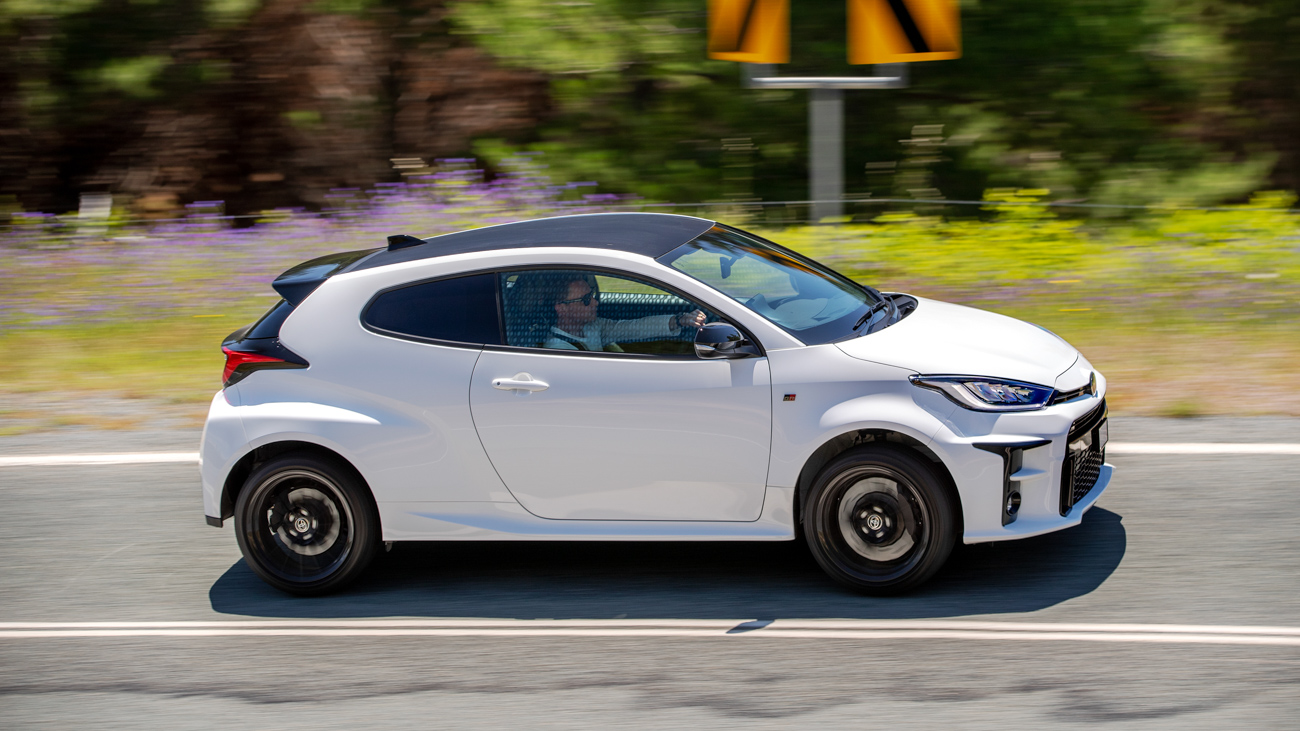 Toyota GR Yaris 2021 white on road