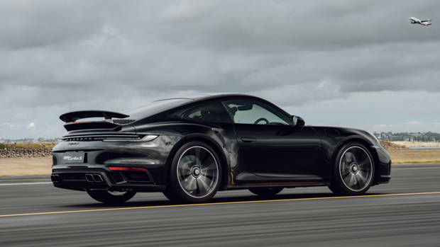 Porsche 911 Turbo S Launch Control black rear