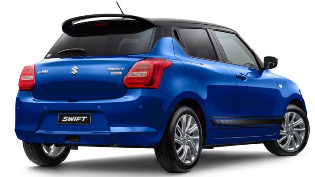 Suzuki Swift 2021 100 year anniversary blue rear