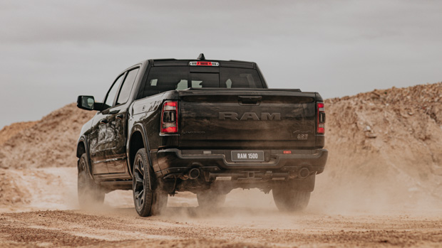 Ram 1500 DT Limited 2021 rear 3/4 driving