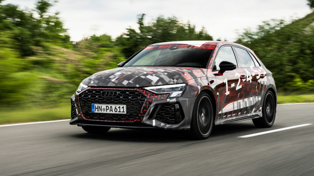 Audi RS3 2022 hatchback driving