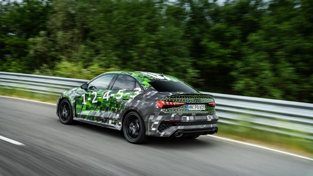 Audi RS3 2022 sedan driving