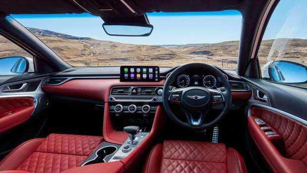 Genesis G70 2021 red nappa leather interior