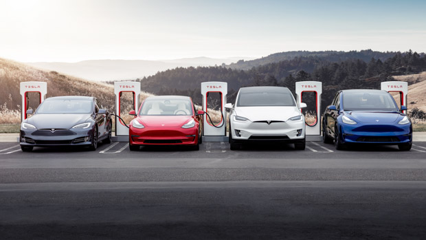 Tesla range Supercharger