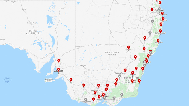 Tesla Supercharger map