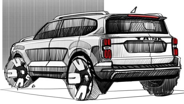 GWM Tank 600 2022 sketch rear