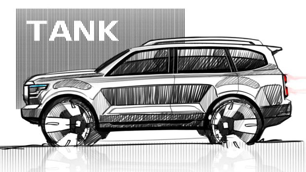 GWM Tank 600 2022 sketch side