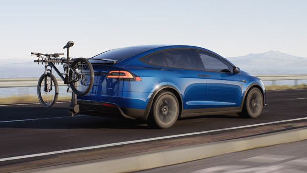 Tesla Model X 2022 rear driving