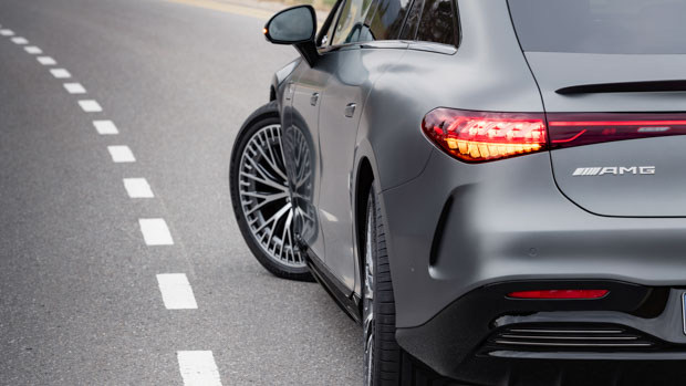 Mercedes-AMG EQS 53 2022 rear 3/4 close up