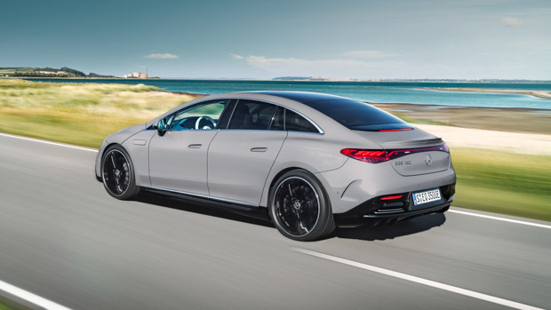 Mercedes-Benz EQE 2022 rear 3/4 driving