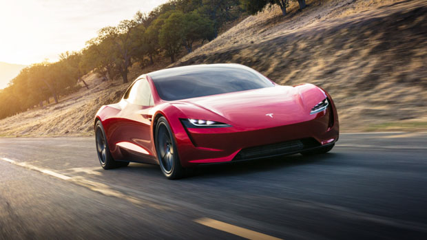 Tesla Roadster 2023 front 3/4 driving