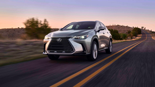 Lexus NX 350h 2022 front 3/4 driving