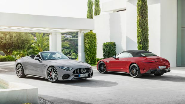 Mercedes-AMG SL 2022 silver and red