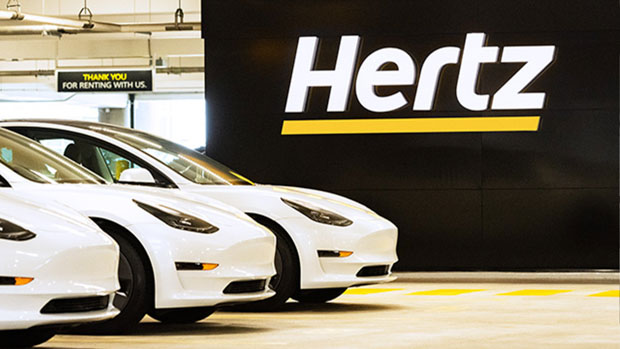 Tesla Model 3 Hertz logo