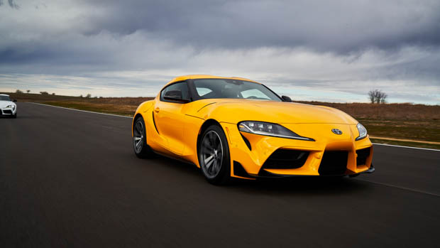 Supra yellow front 3/4 view