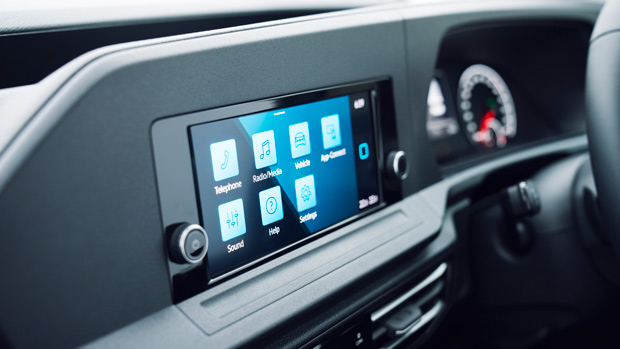 2022 Volkswagen Caddy Maxi Life blue van static interior dashboard