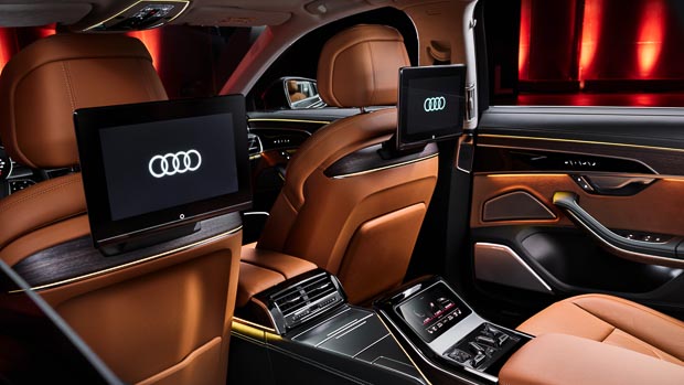 Audi A8 2022 rear seat screens