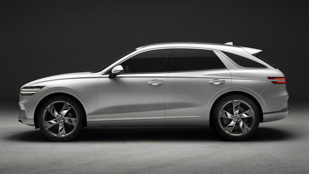 Genesis Electrified GV70 2022 white side profile