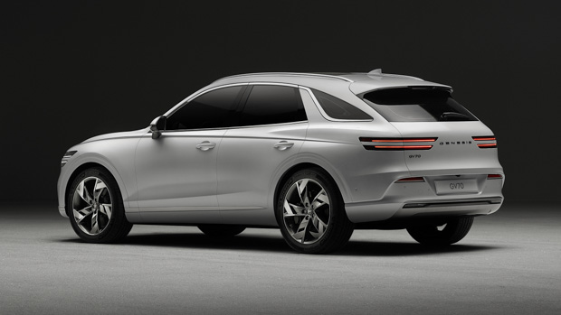 Genesis Electrified GV70 2022 white rear view