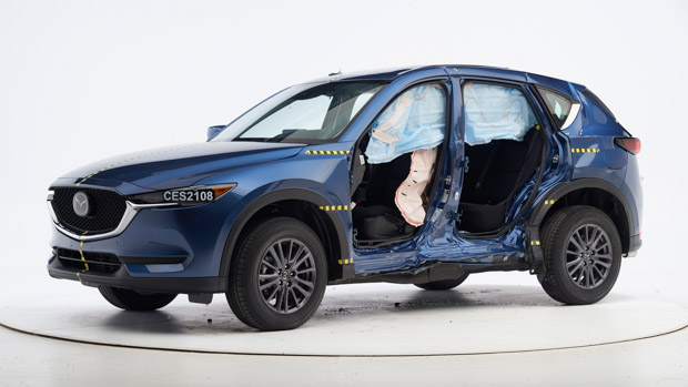 IIHS crash test Mazda CX-5 exposed