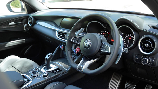 2021 Alfa Romeo Stelvio Quadrifoglio SUV interior centre console 2