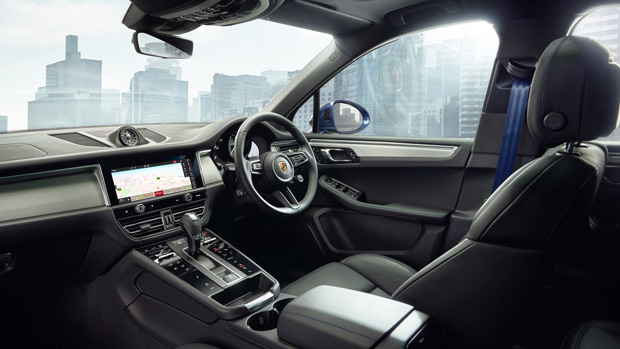 2022 Porsche Macan S SUV blue interior front seats