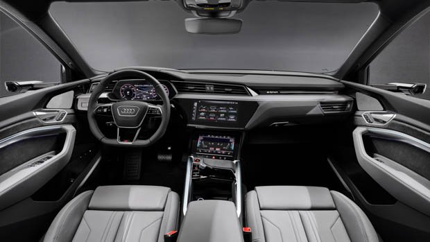 2022 Audi e-tron S interior wide view
