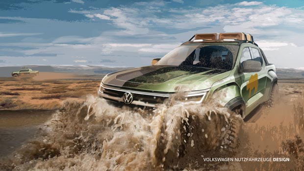 Volkswagen Amarok 2023 green front end