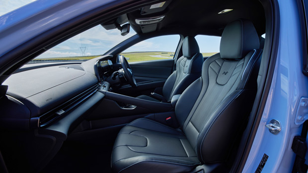 2021 Hyundai i30 Sedan N blue sedan interior front seats