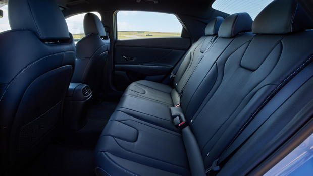 2021 Hyundai i30 Sedan N blue sedan interior rear seats