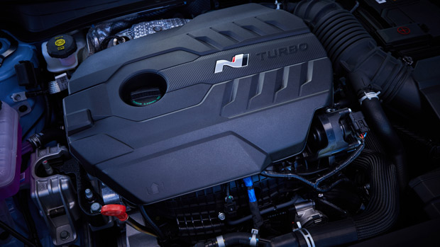 2021 Hyundai i30 Sedan N blue sedan exterior engine bay