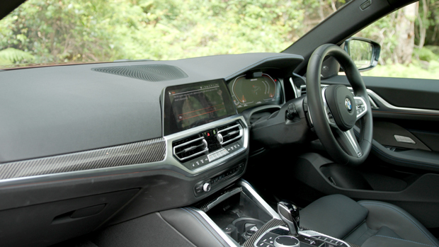 2022 BMW M440i sedan purple - interior, front cabin