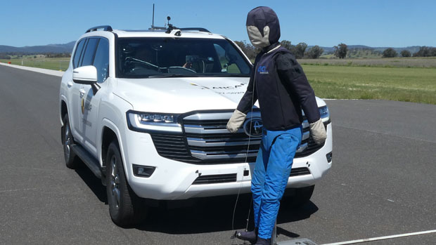 Toyota Land Cruiser 2022 ANCAP front 3/4 pedestrian
