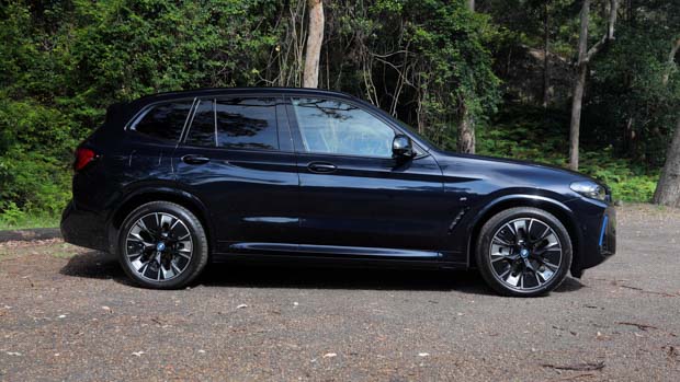 2022 BMW iX3 M Sport black exterior side profile