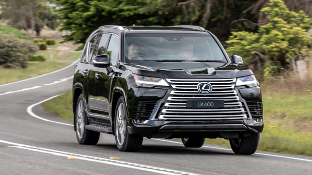 2022 Lexus LX600 SUV black - dynamic front 3/4 shot #1