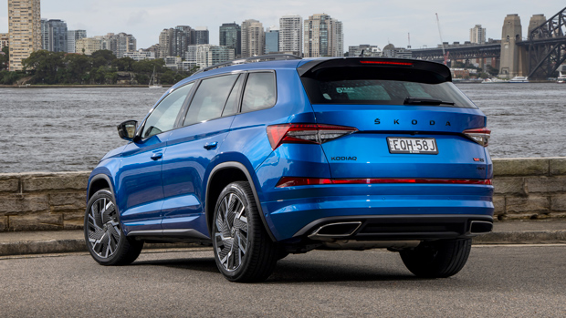2022 Skoda Kodiaq RS blue SUV - static rear 3/4 #2