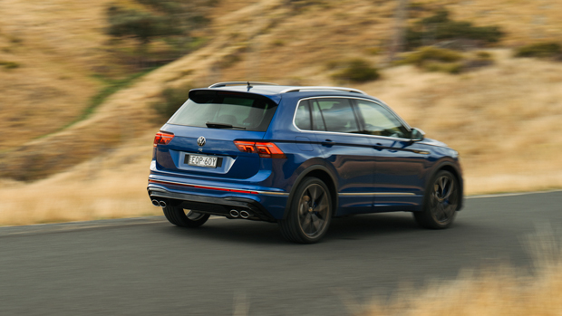 Volkswagen Tiguan R rear 3/4 driving 2
