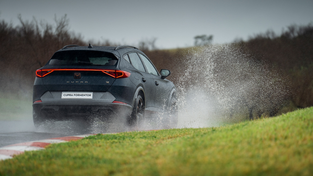 2022 Cupra Formentor SUV exterior - dynamic rear 3/4 shot