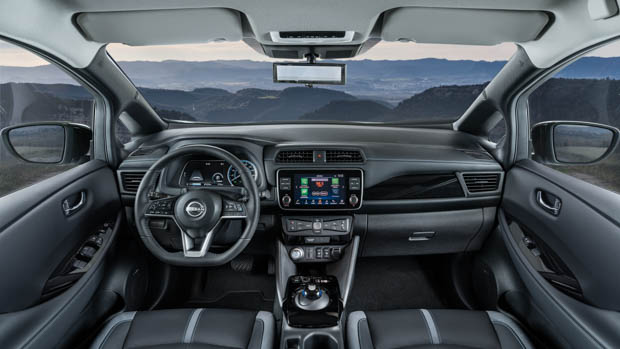 Nissan Leaf 2022 interior facing forward