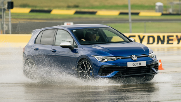 Volkswagen Golf R hatch 2022 front 3/4 drift