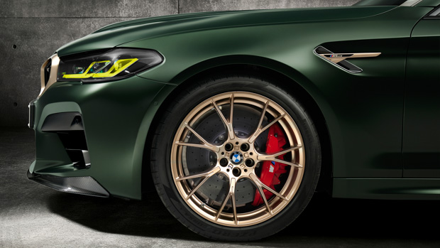 BMW M5 CS 2022 frozen deep green gold bronze wheels