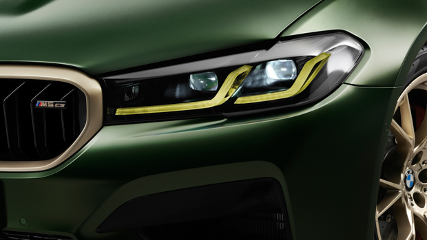 BMW M5 CS 2022 frozen deep green yellow LED headlight