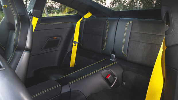 2022-Porsche-911-GTS-coupe-yellow---interior-rear-seats