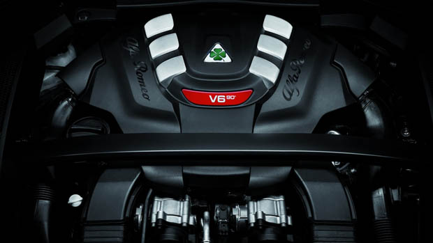 Alfa-Romeo twin-turbo V6 engine
