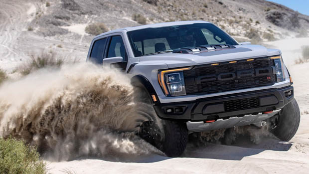 2022 Ford F-150 Raptor R spinning in the sand