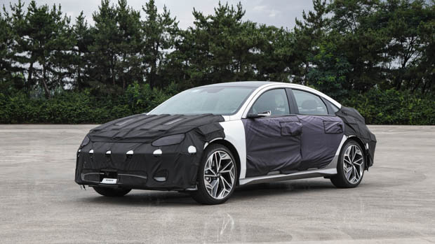 Hyundai Ioniq 6 prototype front 3/4