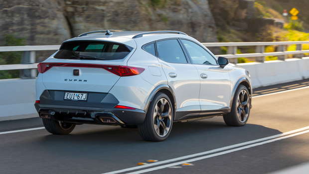 2022 Cupra Formentor VZe SUV White - dynamic rear 3/4 3